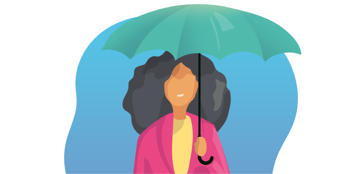 illustration d’une femme avec un parapluie